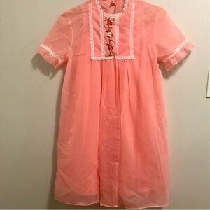 French Maid Vintage Matching Two Piece Robe and Slip Set